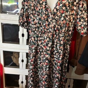 Floral Black Dress